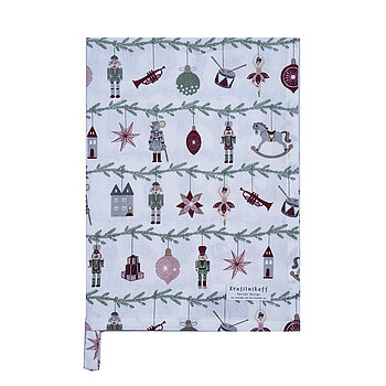 Krasilnikoff Geschirrtuch Nutcracker guirlande white Teatowel