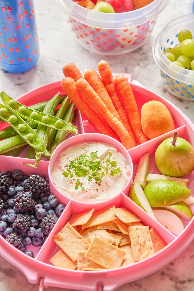 RICE Cherries Serviertablett für Snacks unterteilt tragbar 