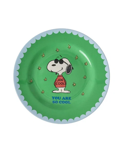 RICE X PEANUTS grüner Melamin Teller Snoopy green print