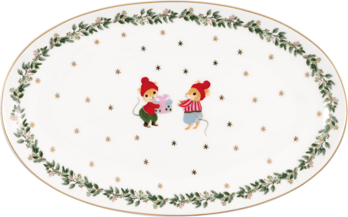 Greengate ovale Servierplatte/Teller Joanni white small