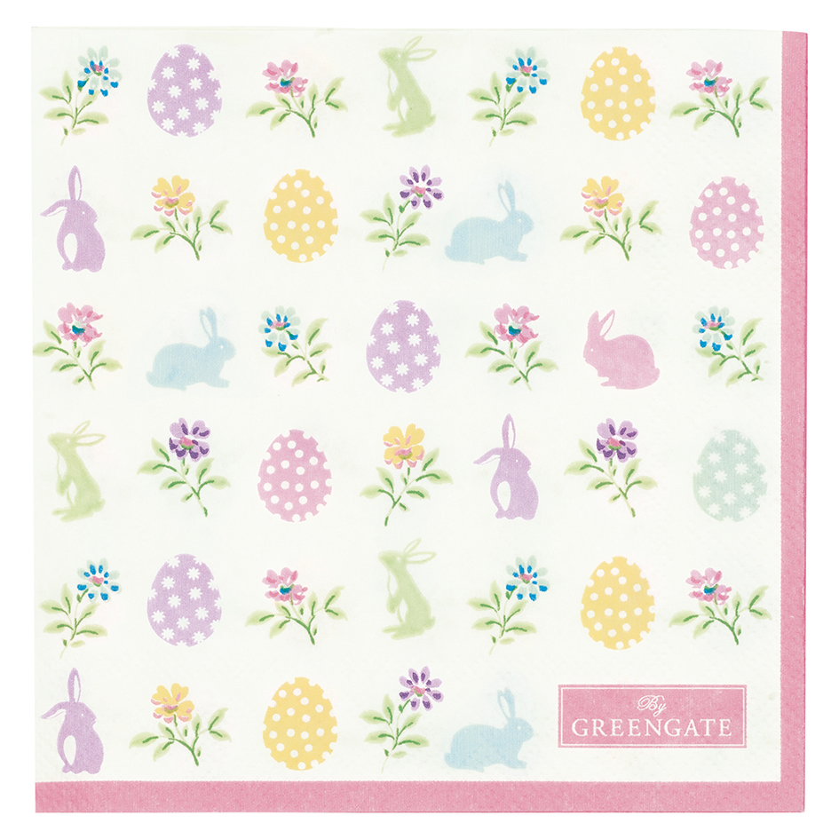 Greengate Papierserviette Cilja easter white small 20 Stck.