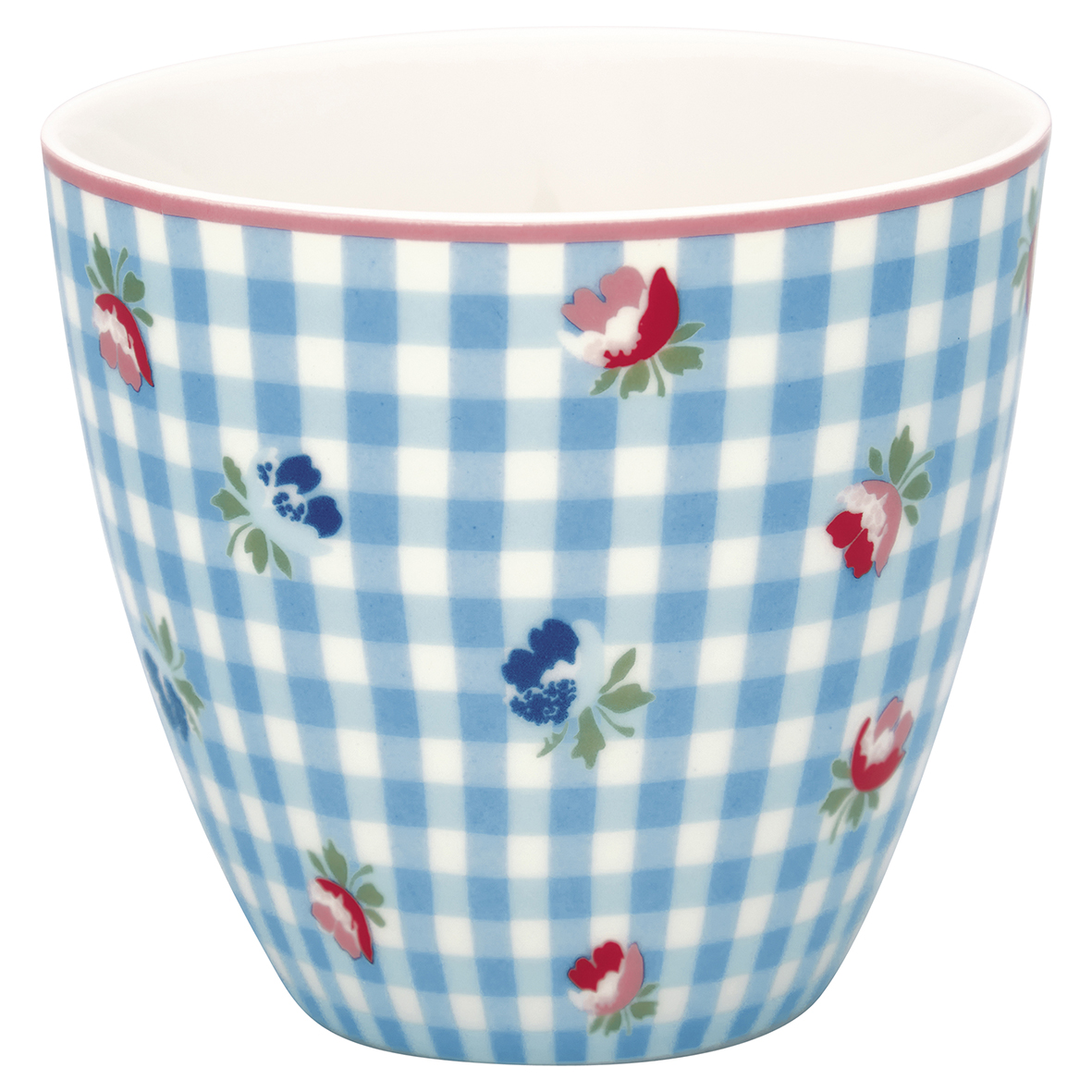 Greengate Lattecup Viola check pale blue 