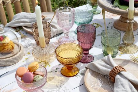 Chic Antique Saint-Emilion Gläser mit Muster assortierte Farben Set von 6 Stück