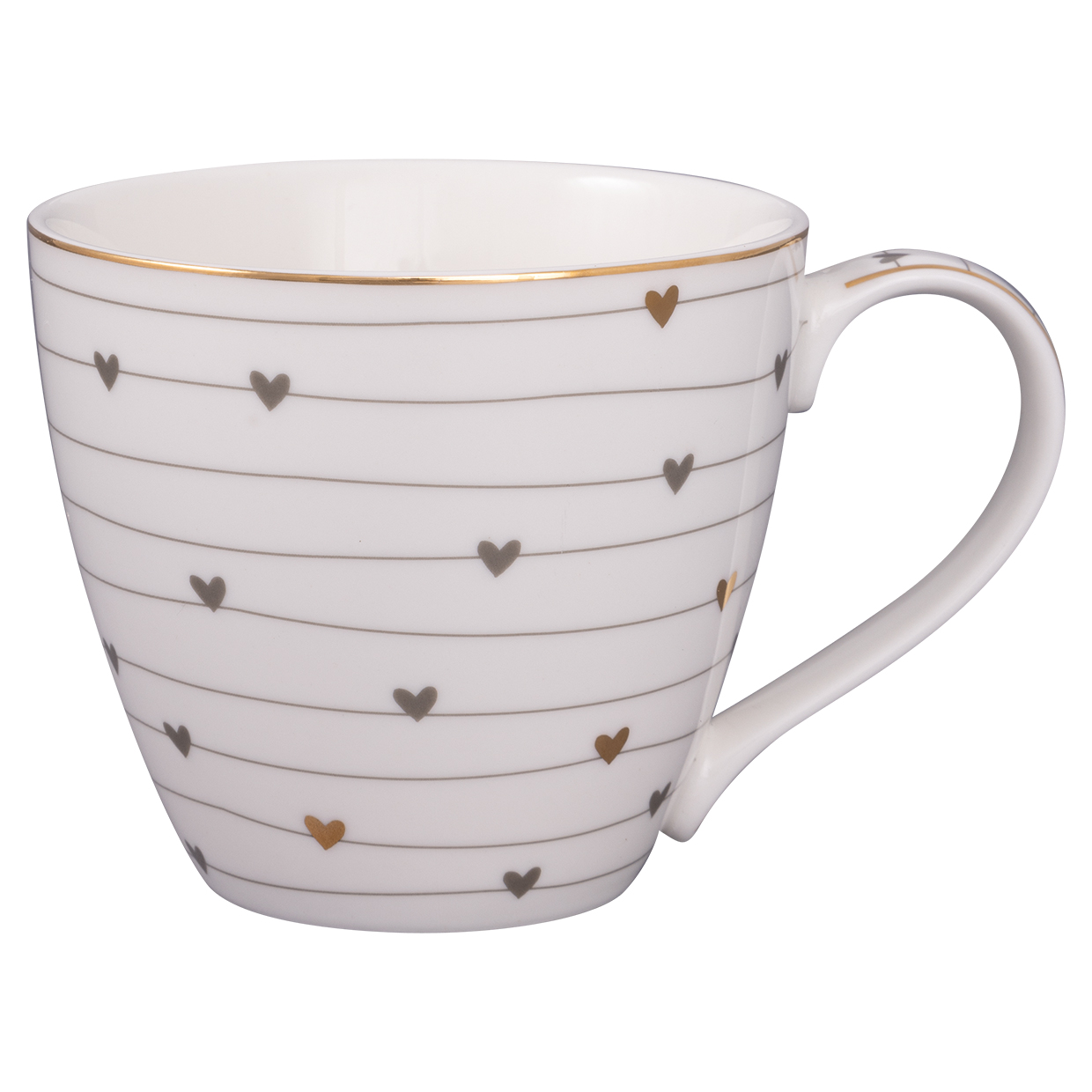 Greengate Becher Grace grey Lattecup mit Henkel