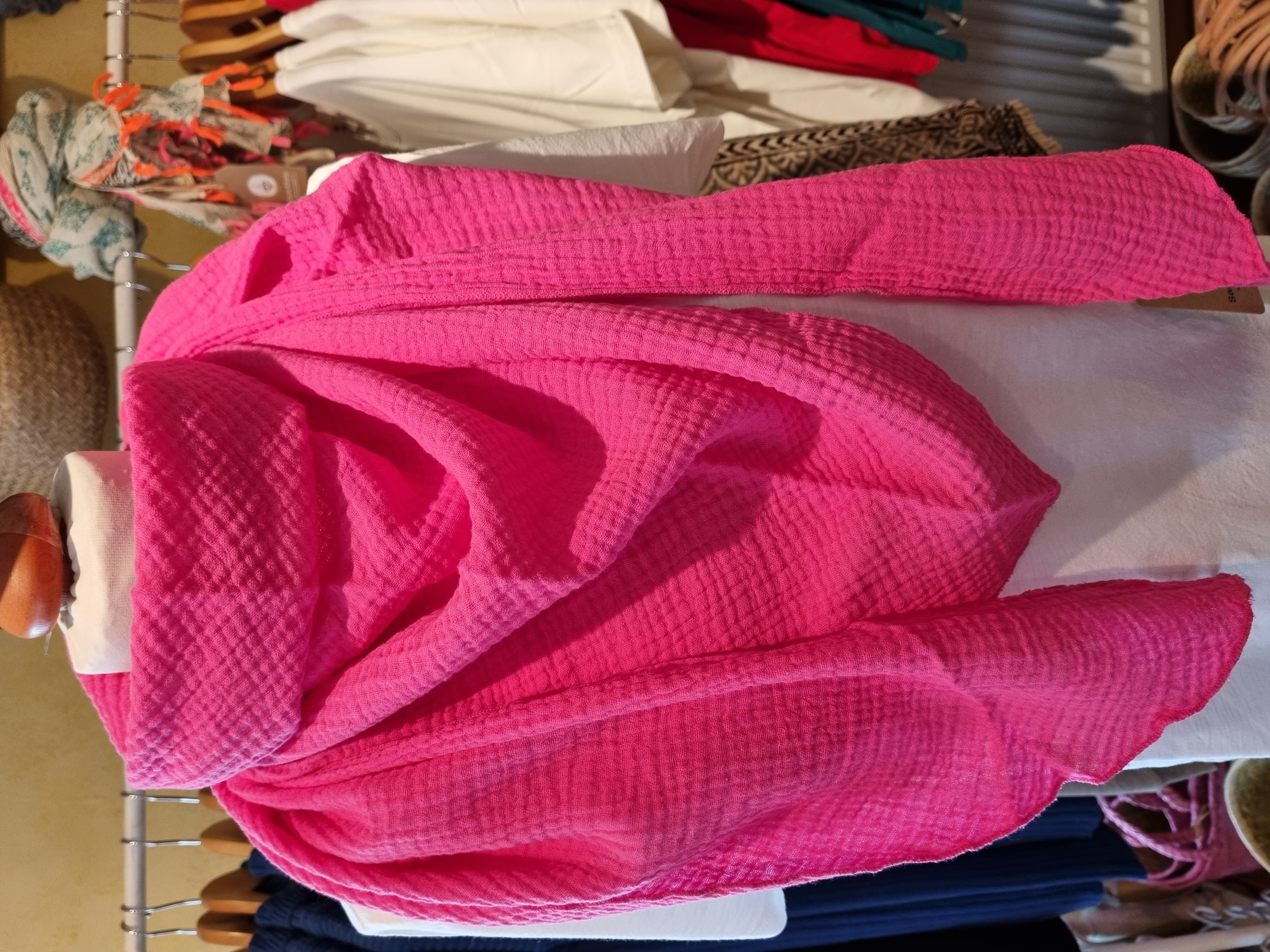 Sarah und Sally Musselin Dreieckstuch pink  100% Oekotex Baumwolle Standard