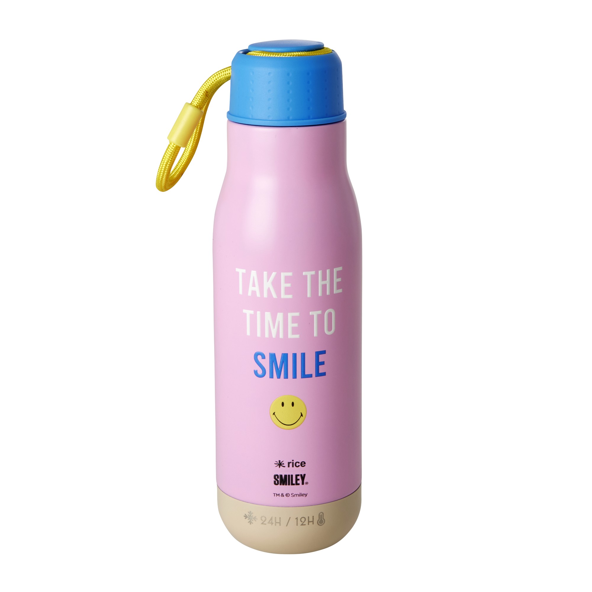 RICE Smiley Edelstahl  Thermosflasche pink