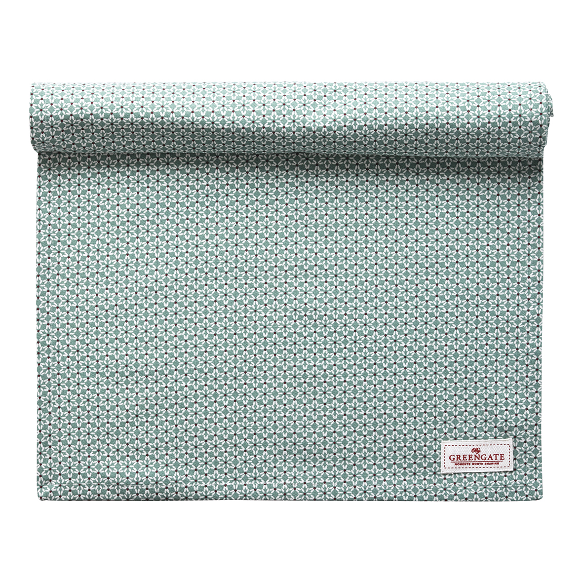 Greengate Tischläufer Juno green 140 x 45 cm