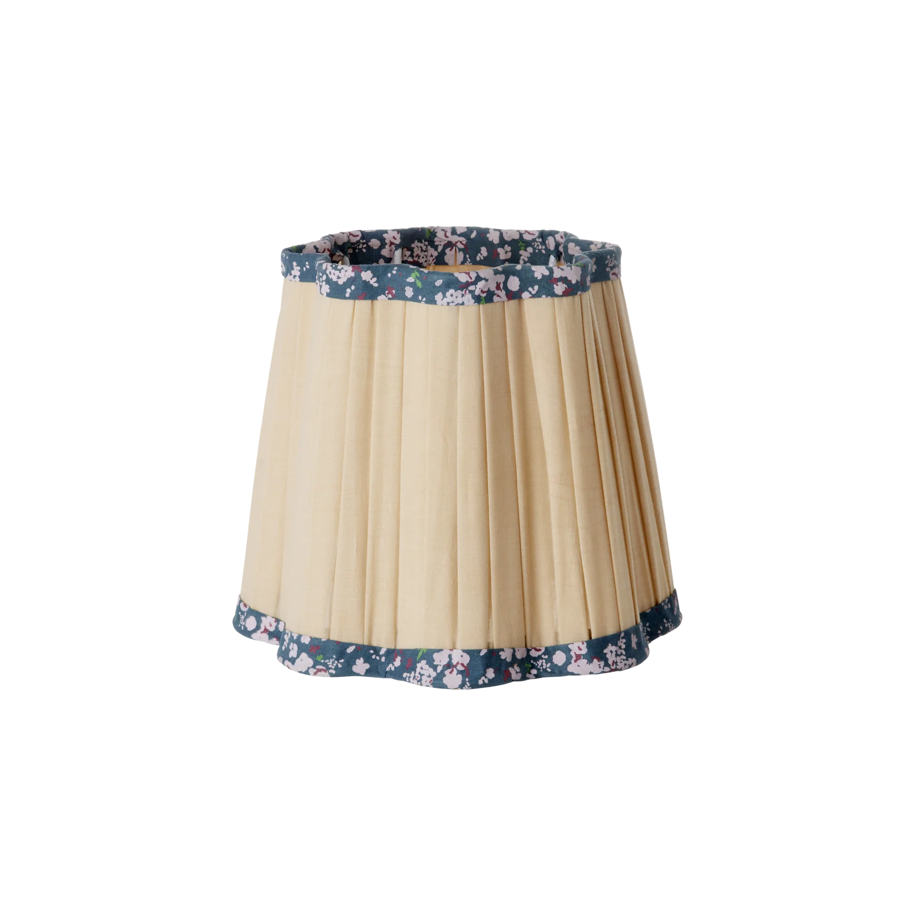 RICE Lampenschirm dunkles Sand mit Blumenkanten