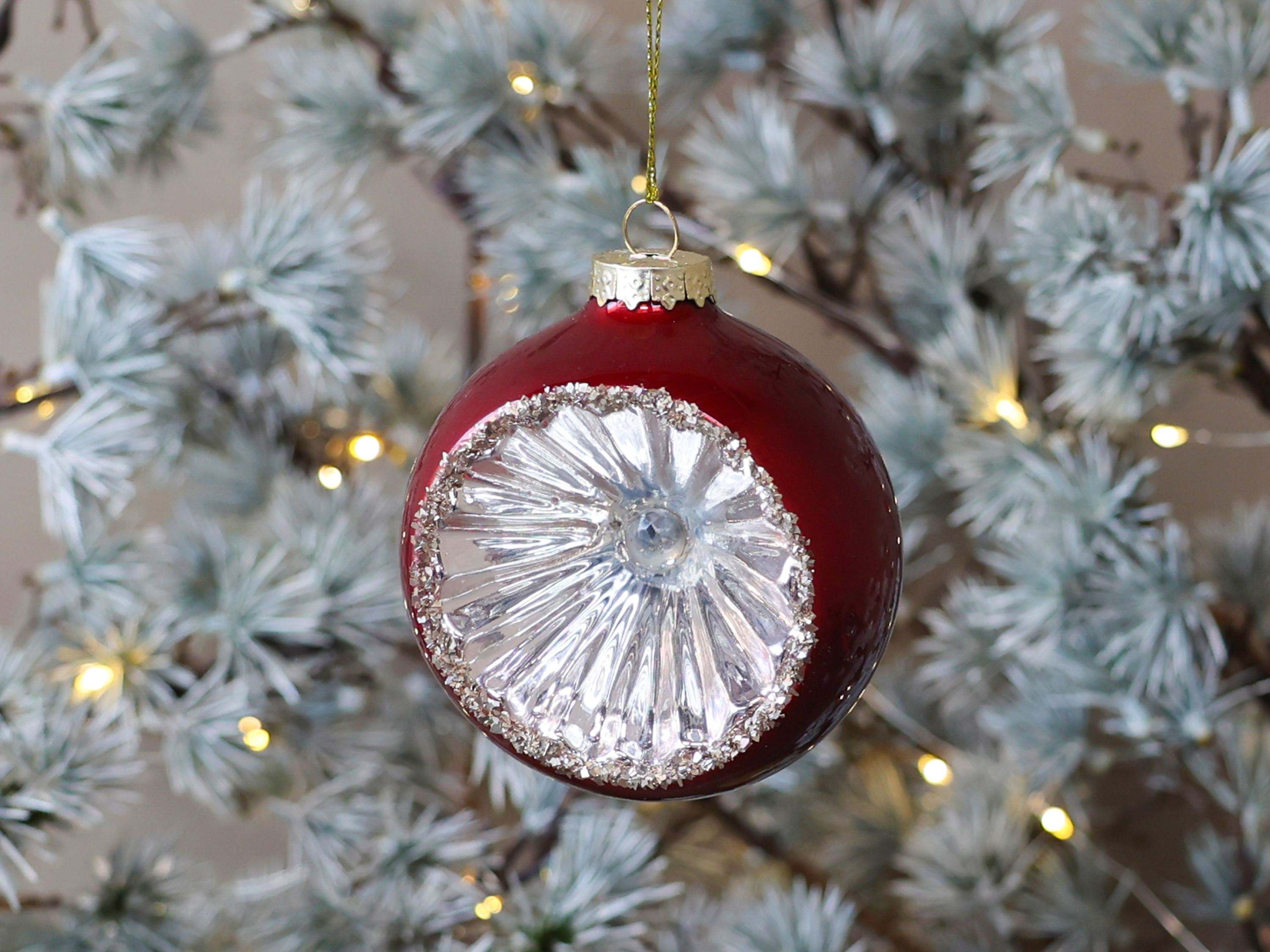 Chic Antique Weihnachtsbaumanhänger/Kugel nostalgisch antique cherry Glas