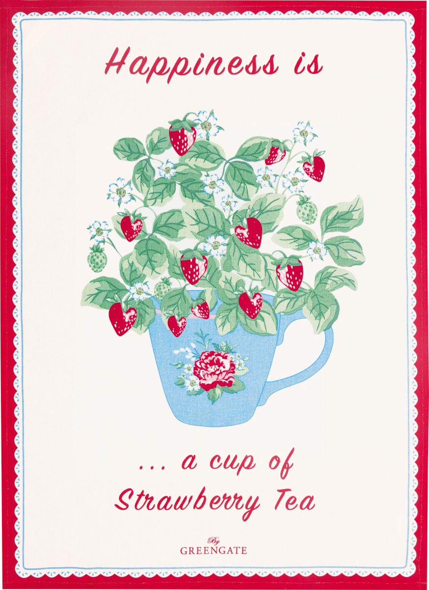 Greengate Geschirrtuch Berry white piece printed