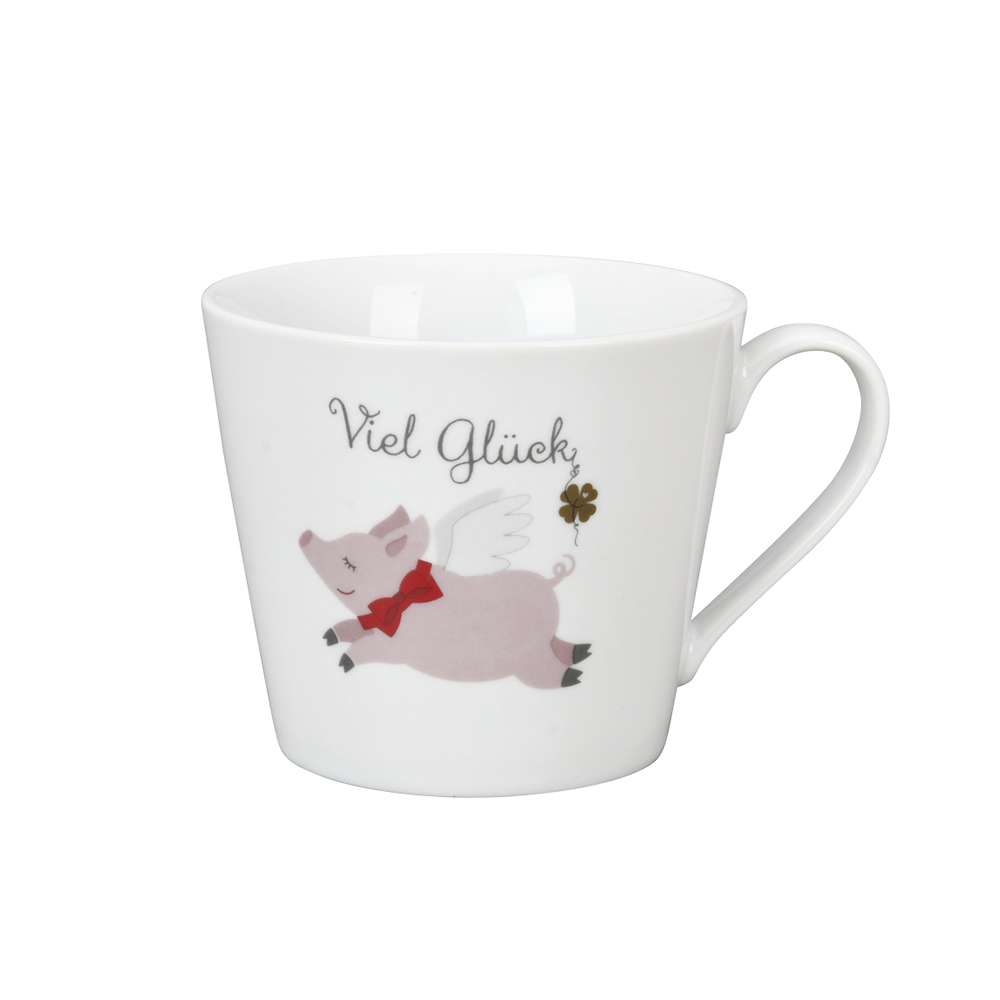 Krasilnikoff Happy Cup Viel Glück Becher mit Henkel