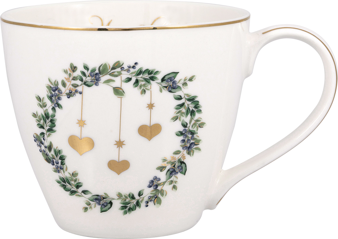 Greengate Becher Zelda white Lattecup mit Henkel Mug