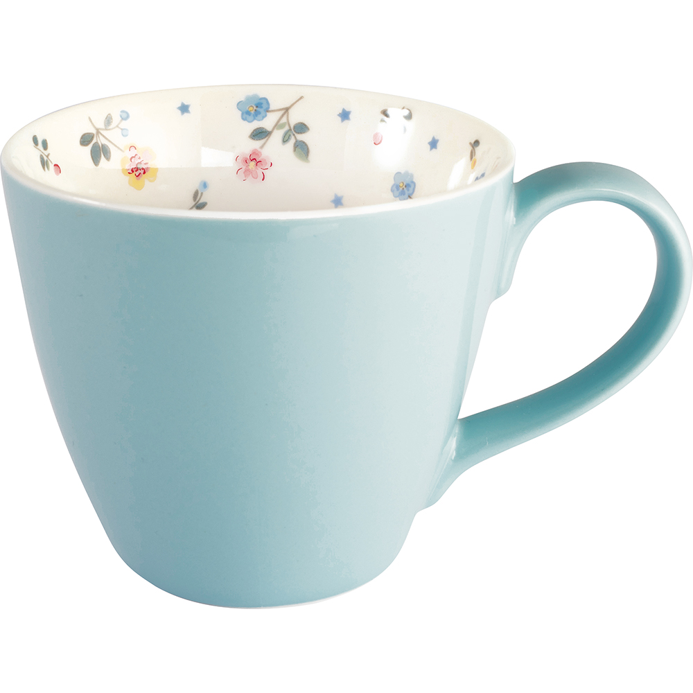 Greengate Becher pale blue Adelena inside Lattecup mit Henkel