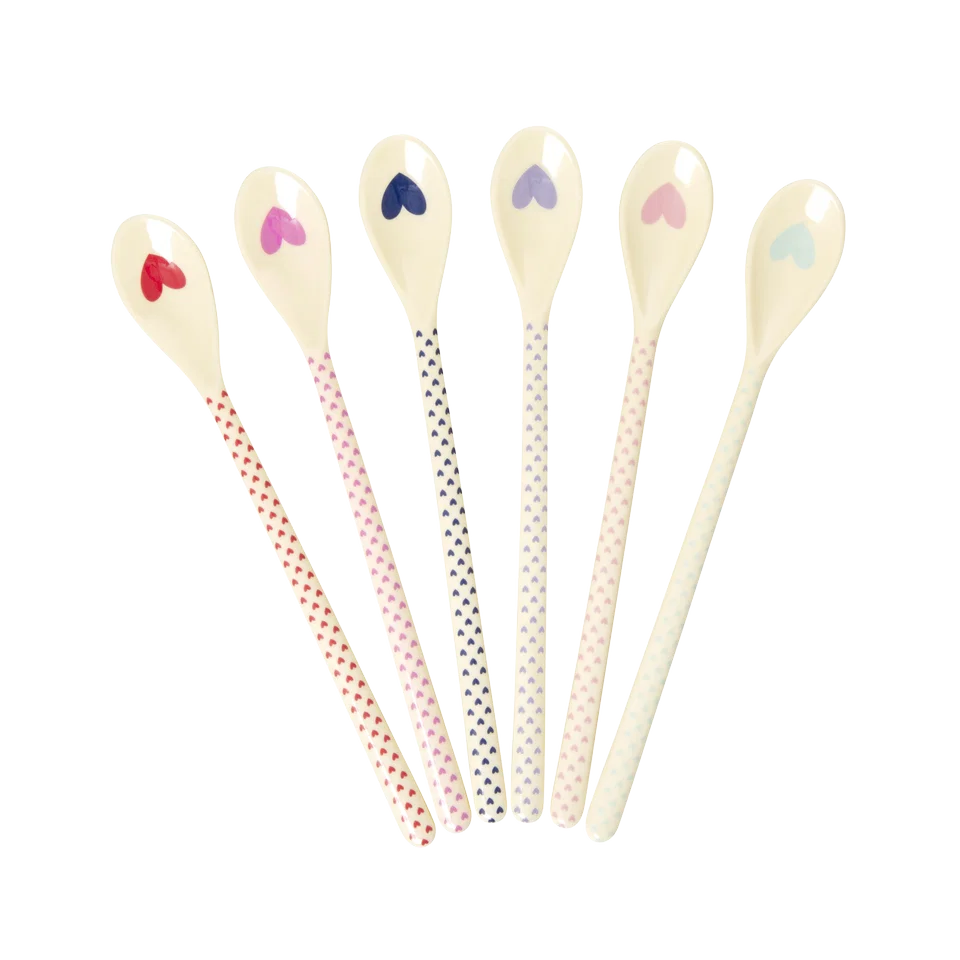 RICE Melaminlöffel Hearts lang verschiedene Farben zum Auswählen print 1 Stück