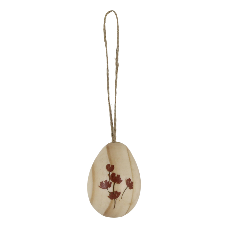Chic Antique Osterei in Holz und Blumen natur