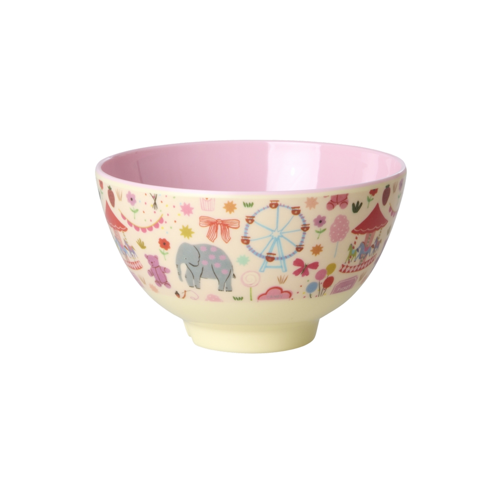 RICE Melamin Schüssel Fun fair Print rosa small