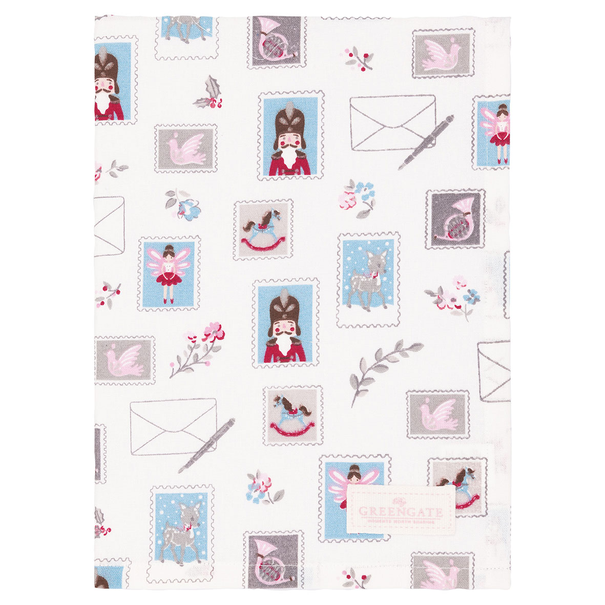 Greengate Geschirrtuch Xmas letter white