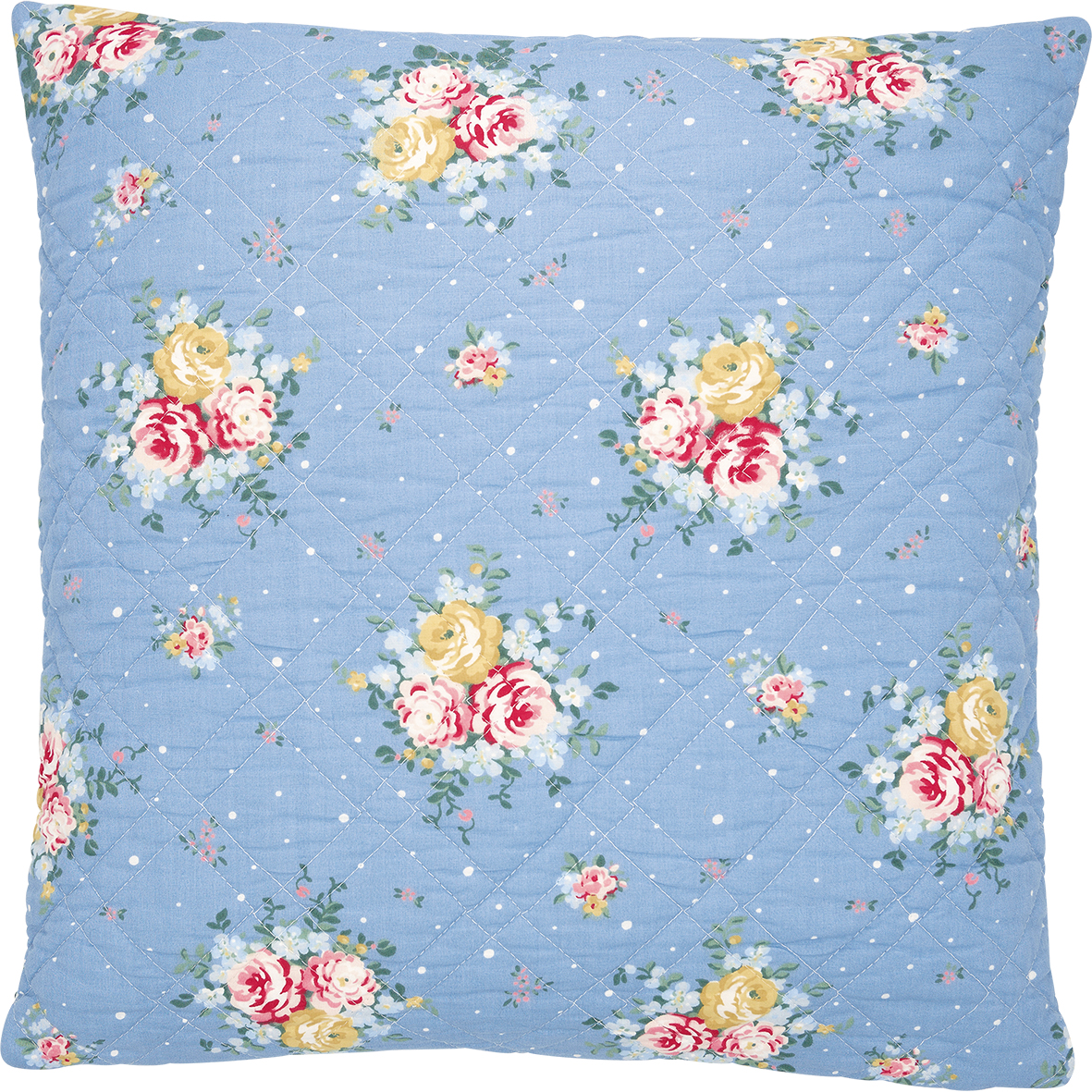 Greengate Kissenbezug Laura dusty blue gequiltet 50x50 cm