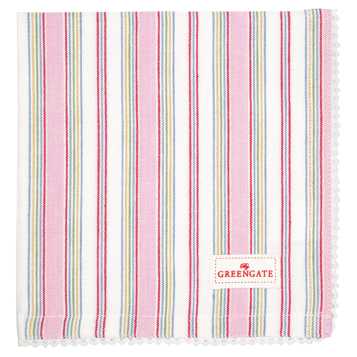 Greengate Stoffserviette Imke pale pink mit Spitzenrand