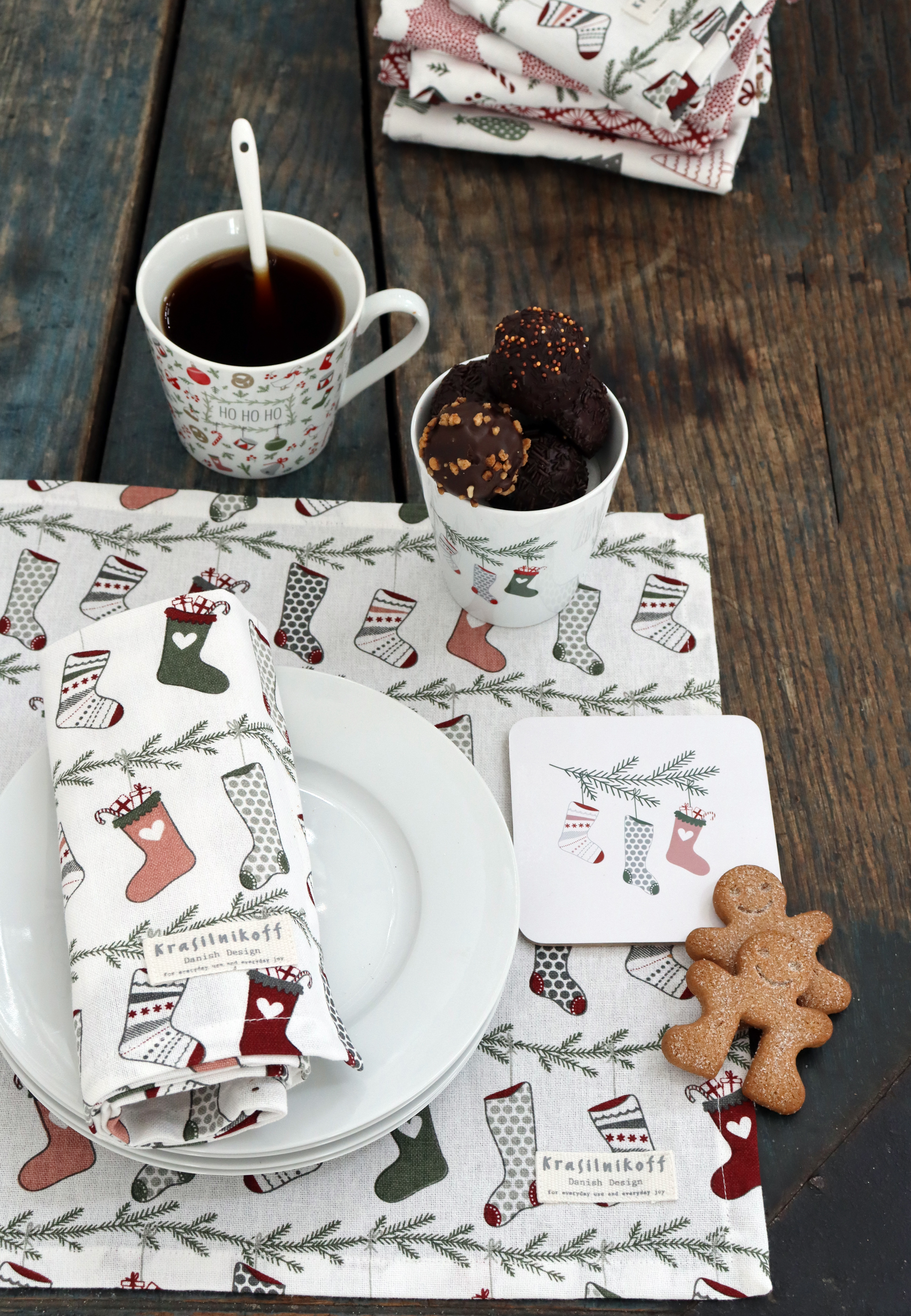 Krasilnikoff Geschirrtuch Christmas Stocking