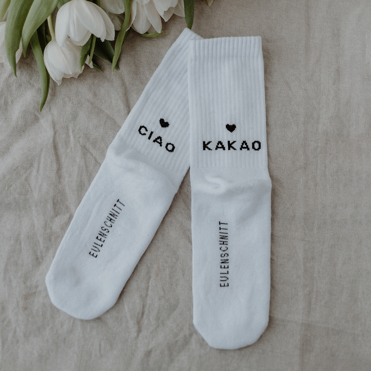 Eulenschnitt Mottosocken Ciao kakao