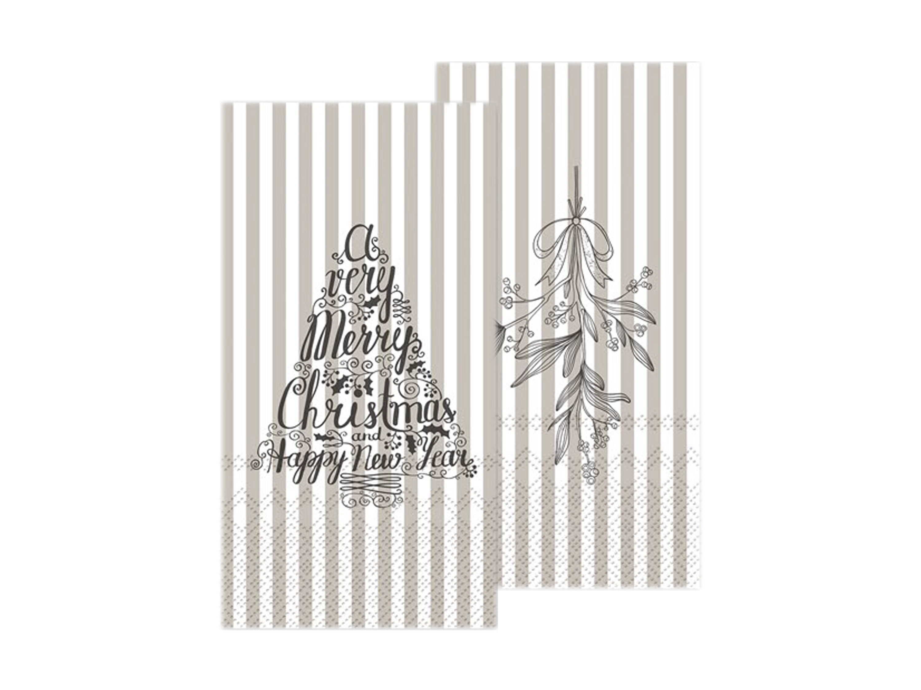 Chic Antique Papierservietten mit Mistelzweig und Weihnachtsbaum French grey 16 Stück