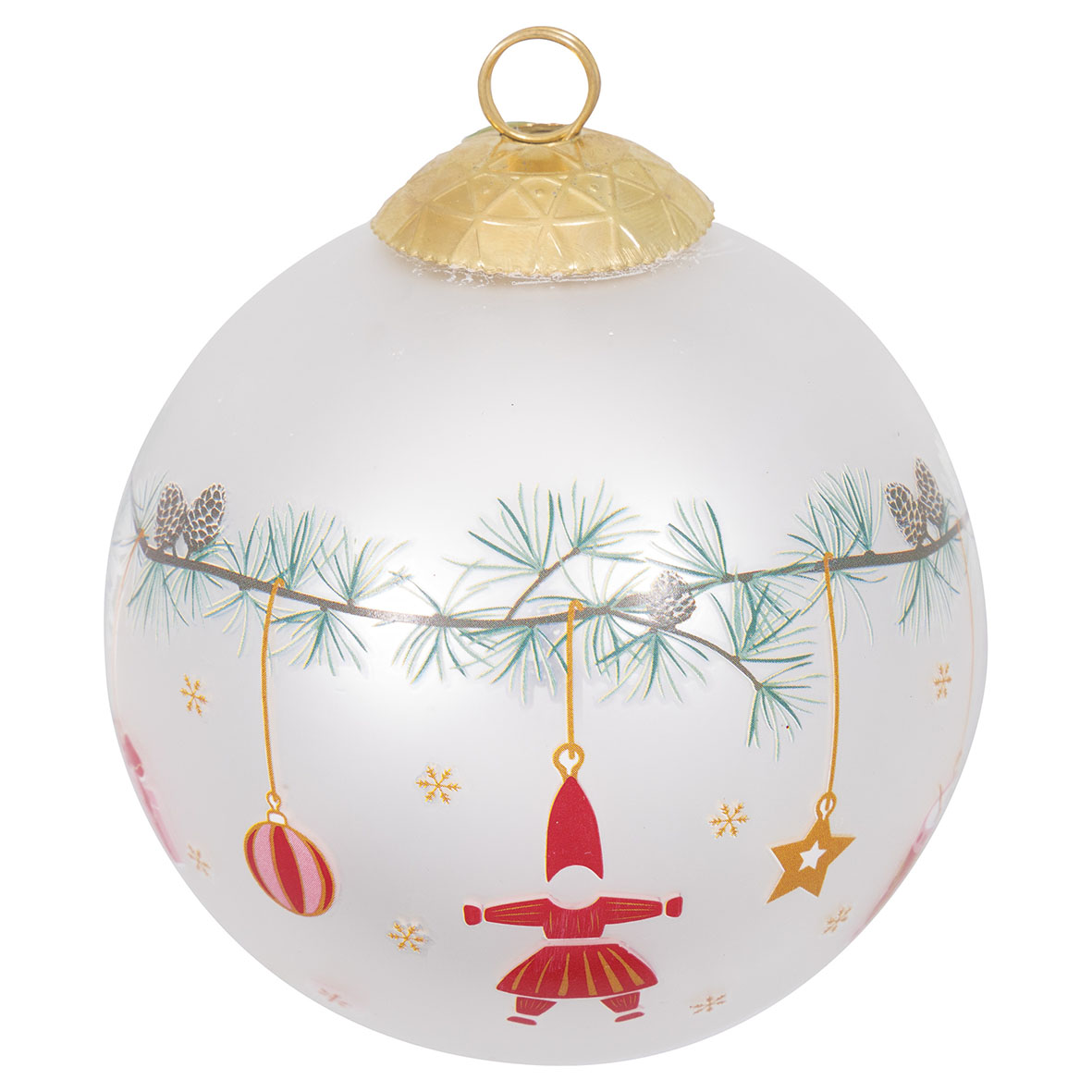 Greengate Weihnachtsbaumanhänger Juana white Ball glass