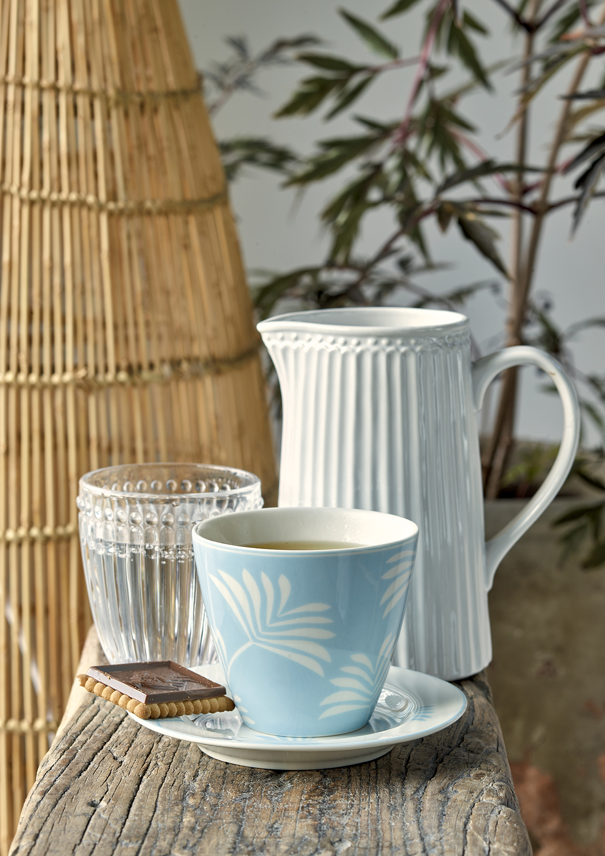 Greengate Lattecup Maxime dusty blue Trinkbecher ohne Henkel