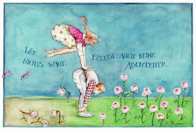 Christina Thrän Postkarte "Wer nichts wagt, erlebt kein Abenteuer"