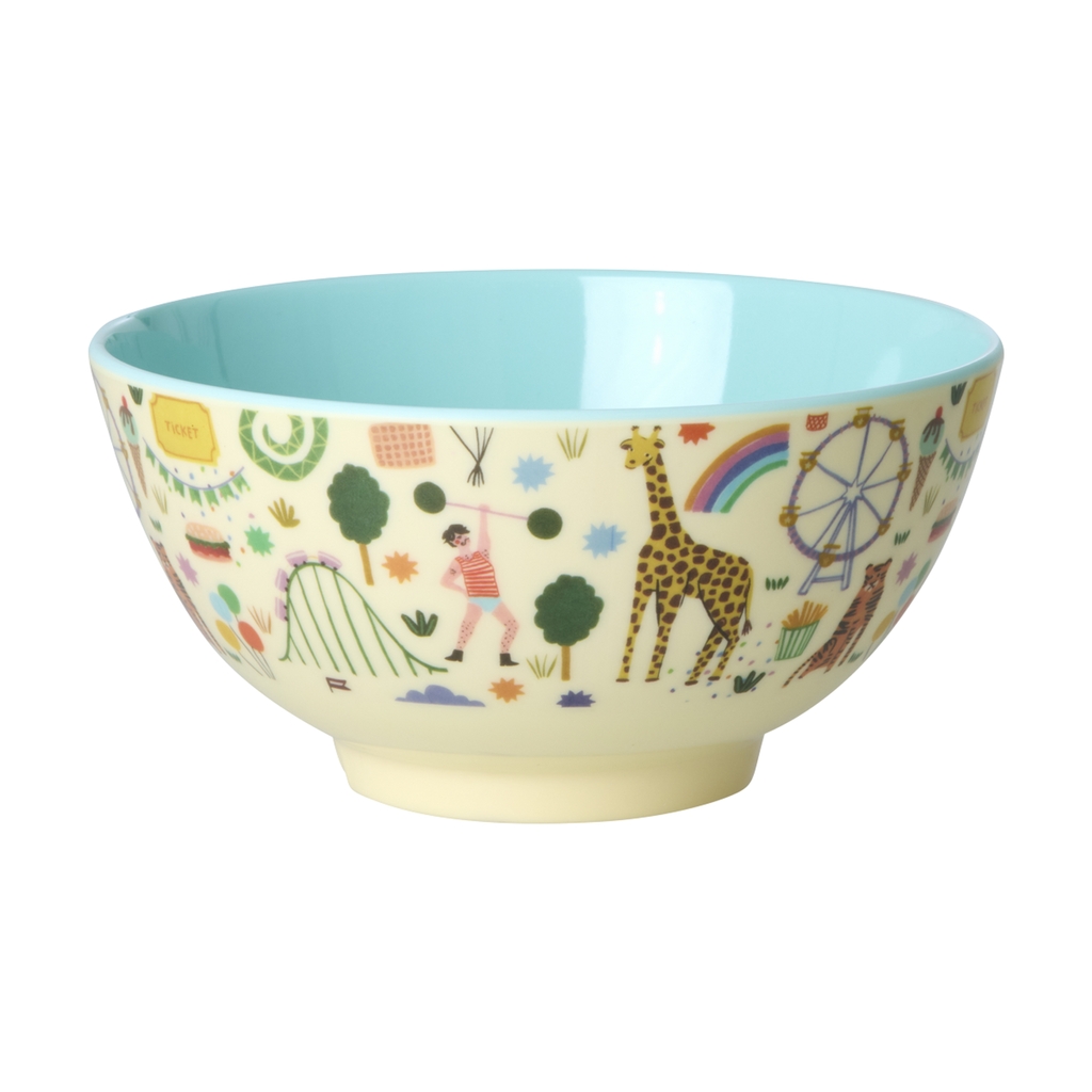 RICE Melamin Schüssel Fun fair Print mint medium