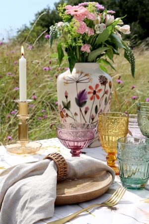Chic Antique  Saint-Emilion Dessertschale auf Fuß mit Muster 6-er Set assortierte Farben