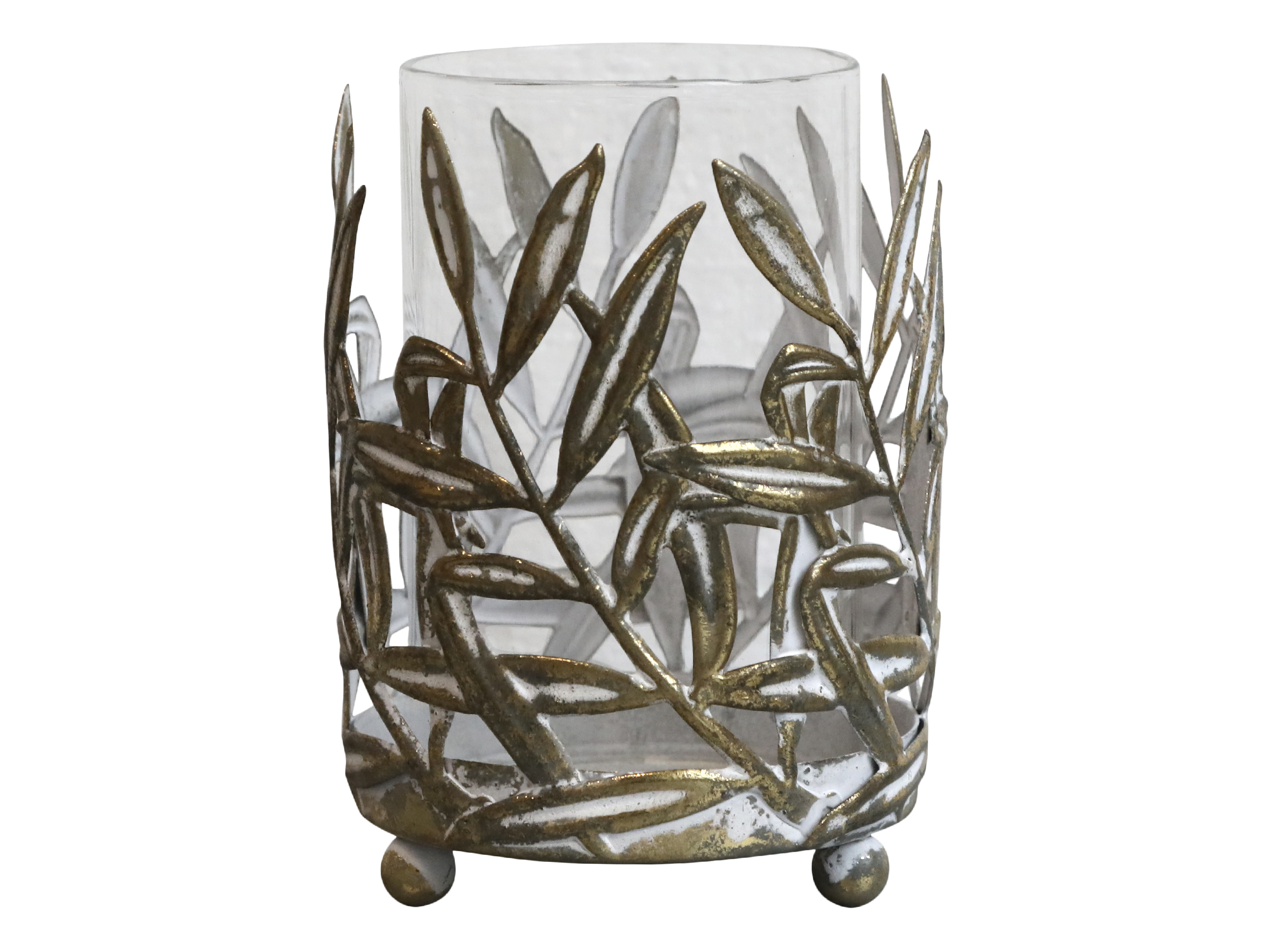 Chic Antique Vire Teelichthalter mit Blattdekor