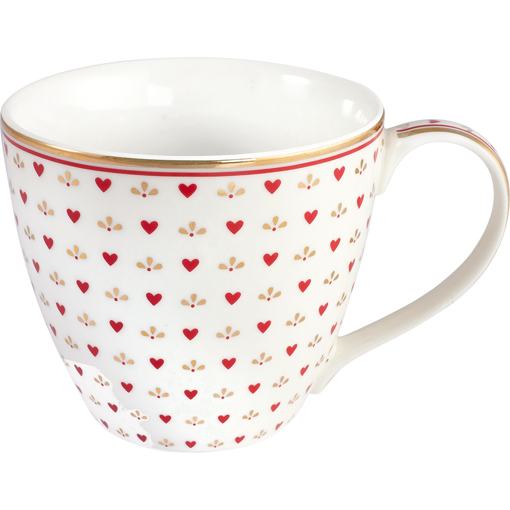 Greengate Becher Layla petit white Lattecup mit Henkel