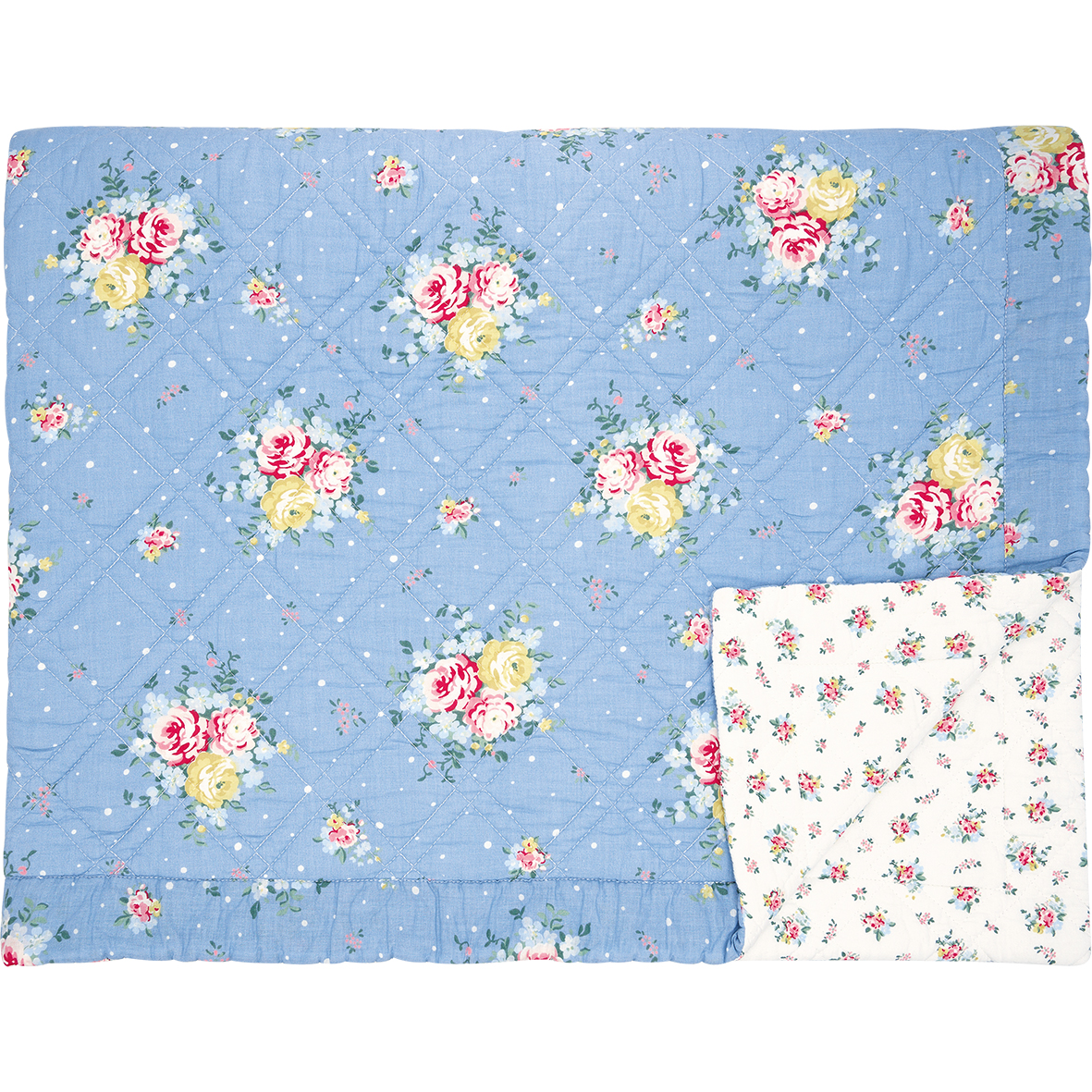 Greengate Quilt Laura dusty blue 140x220 cm