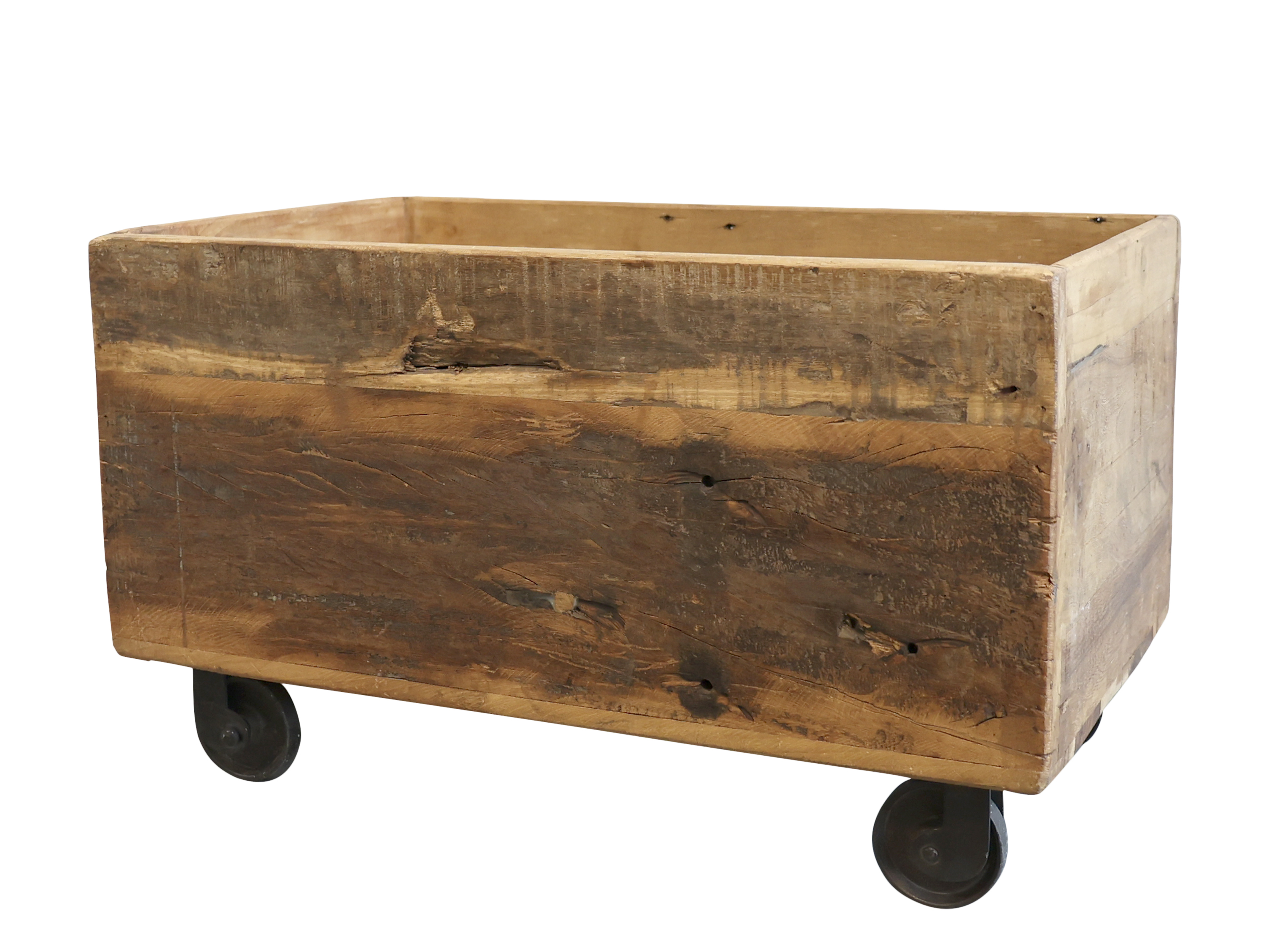 Chic Antique alter Kasten auf Rädern  Holz