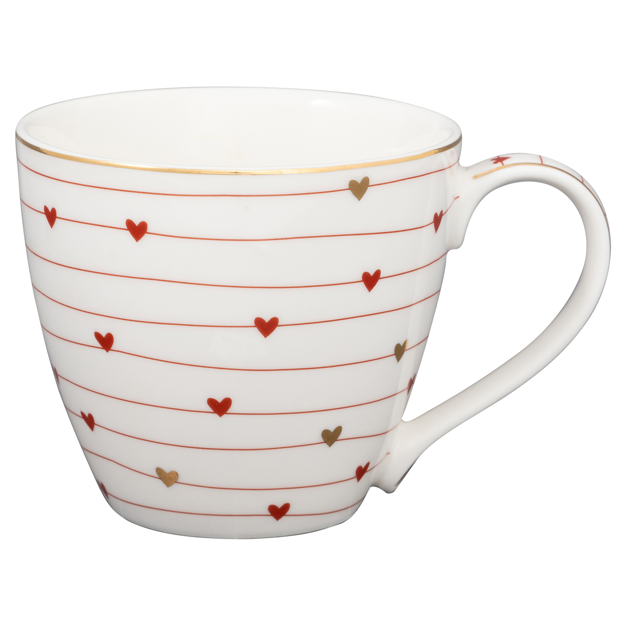 Greengate Becher Grace white Lattecup mit Henkel