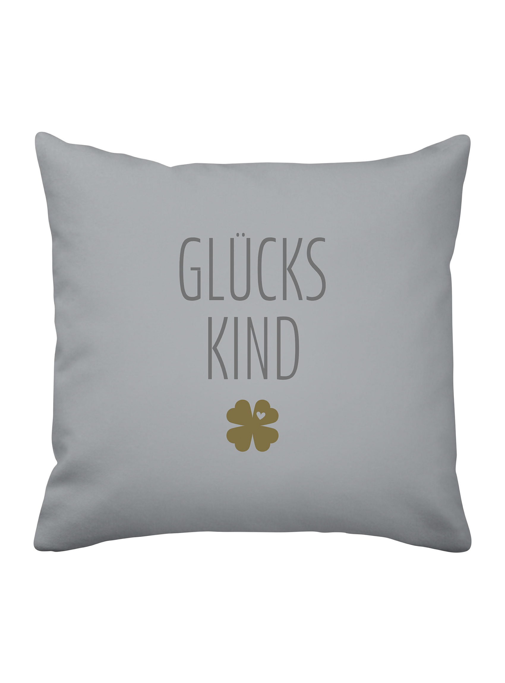 Krasilnikoff Kissenbezug Glückskind 50x50 cm grau