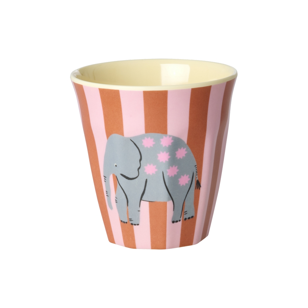 RICE Melamin Geschenkset mit 6 kleinen Bechern Fun fair Print rosa
