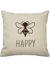 Krasilnikoff Kissenbezug Bee Happy 50 x 50 cm