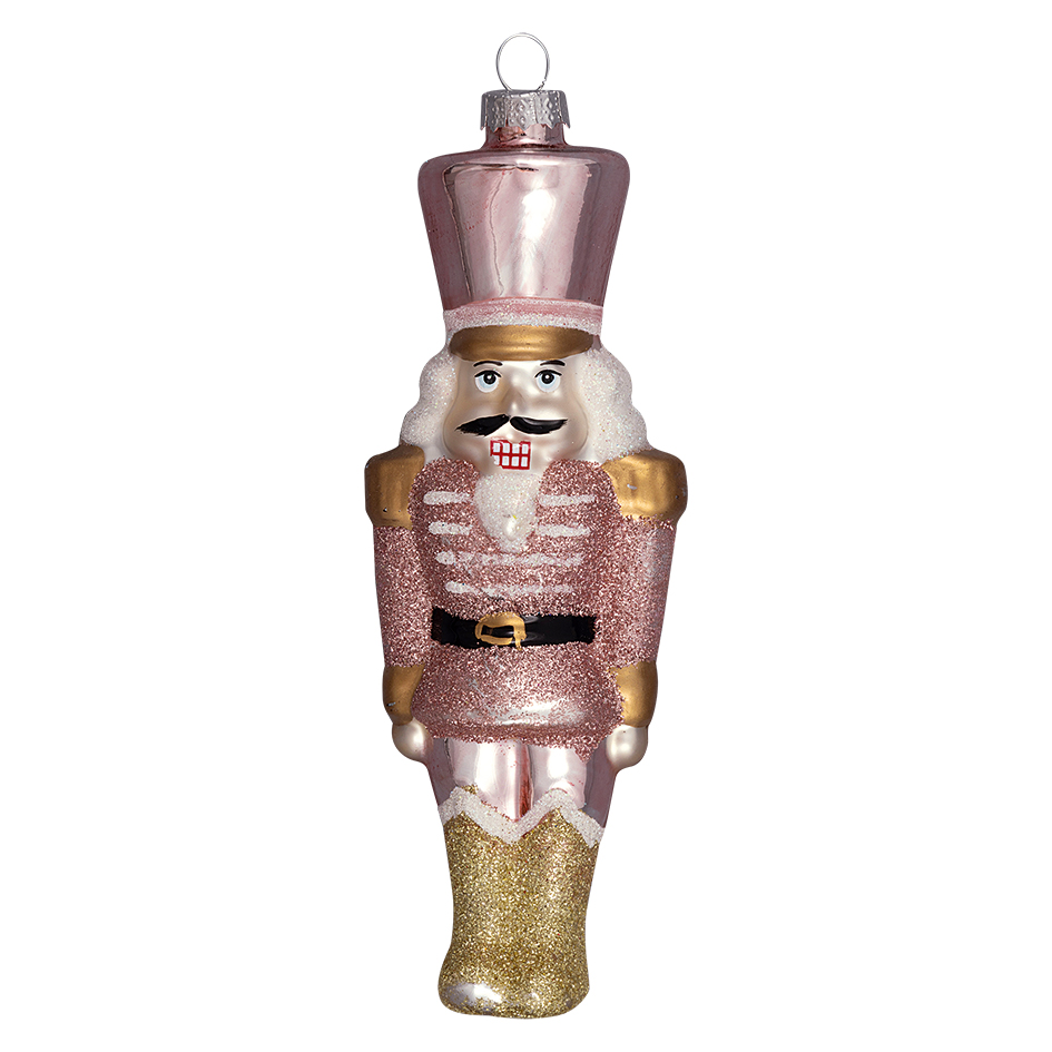 Greengate Ornament Glass Nutckracker pale pink large Nussknacker