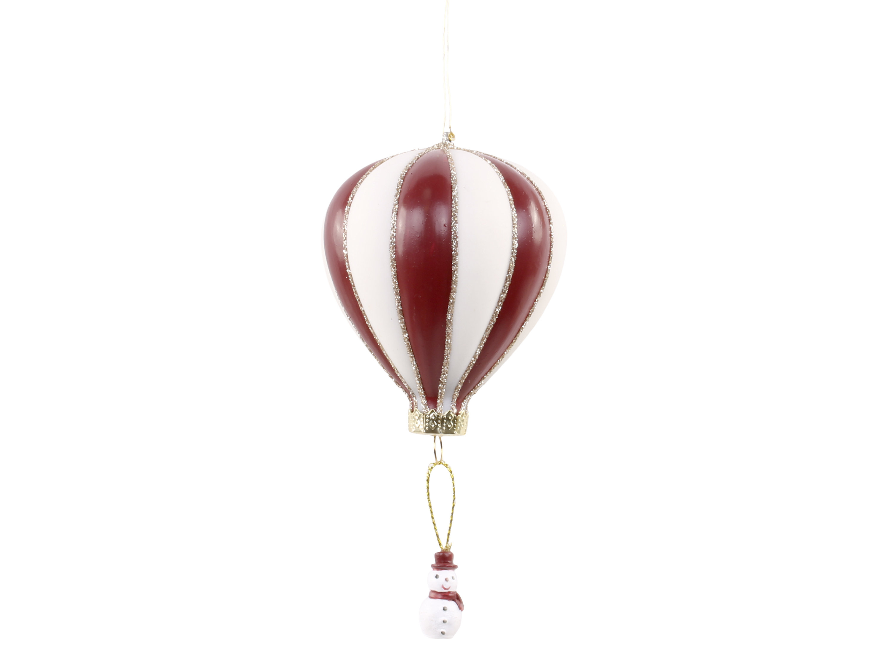 Chic Antique Weihnachtsdekoration Luftballon mit Schneemann cherry red zum Aufhängen