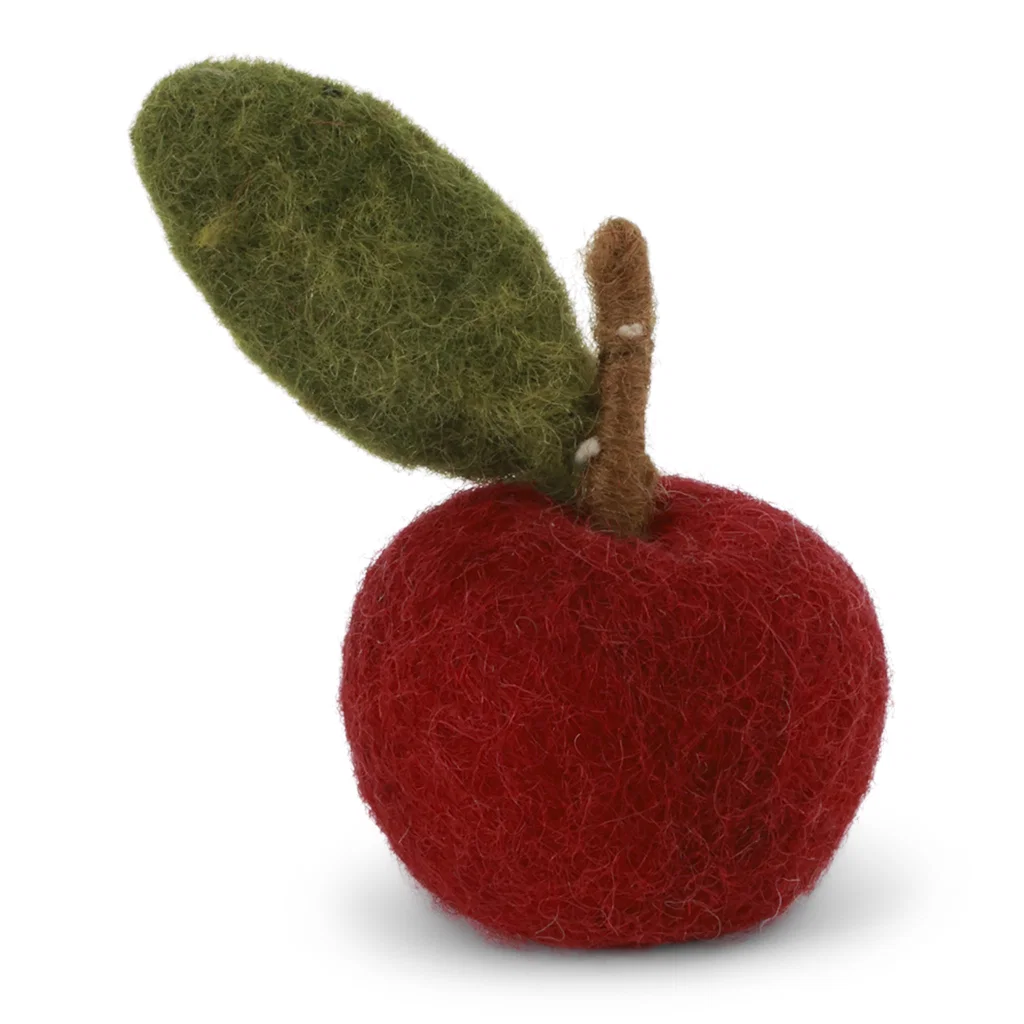 Gry & Sif handgefilzter roter Apfel Apple dark red