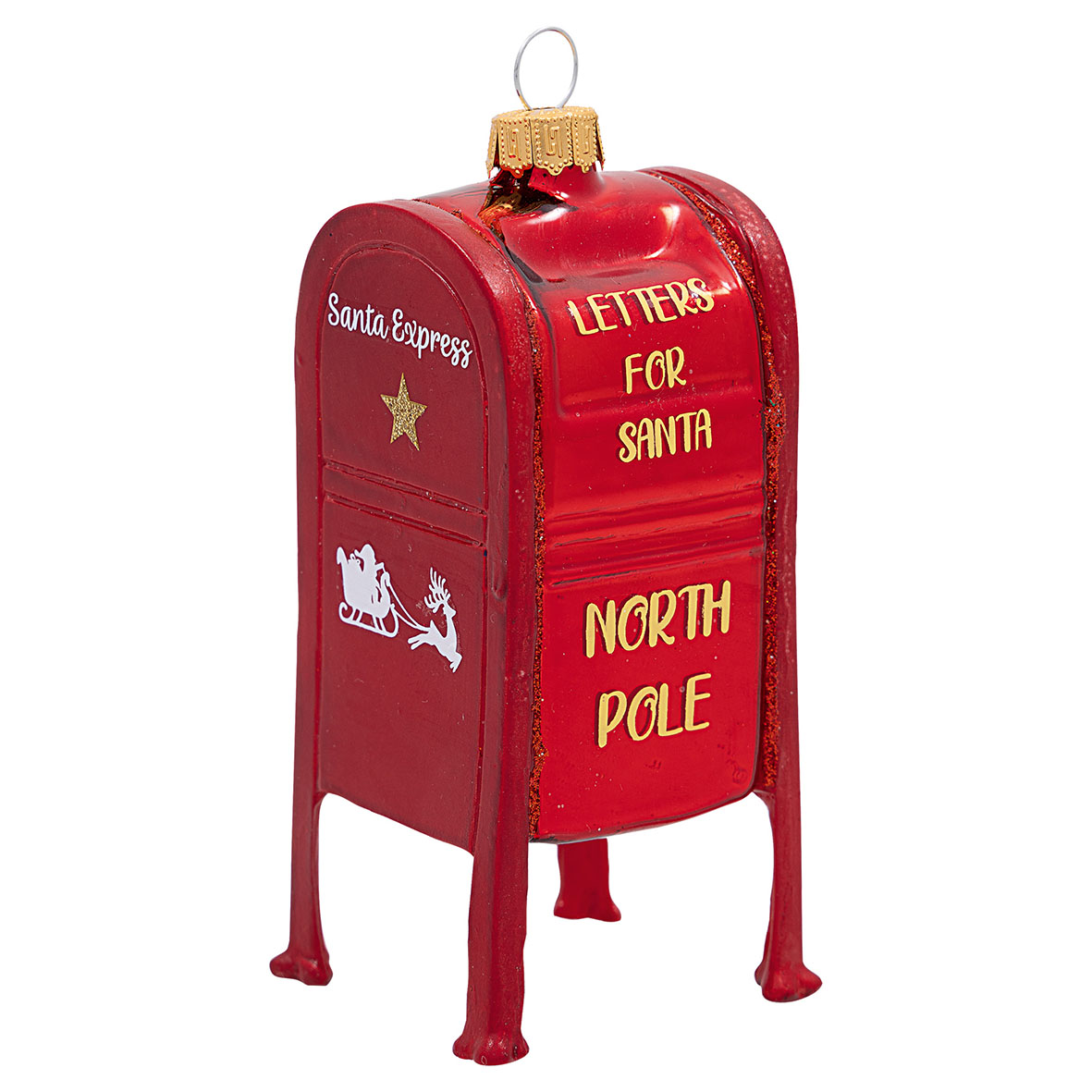 Greengate Weihnachtsbaumanhänger Glass Postbox red roter Briefkasten