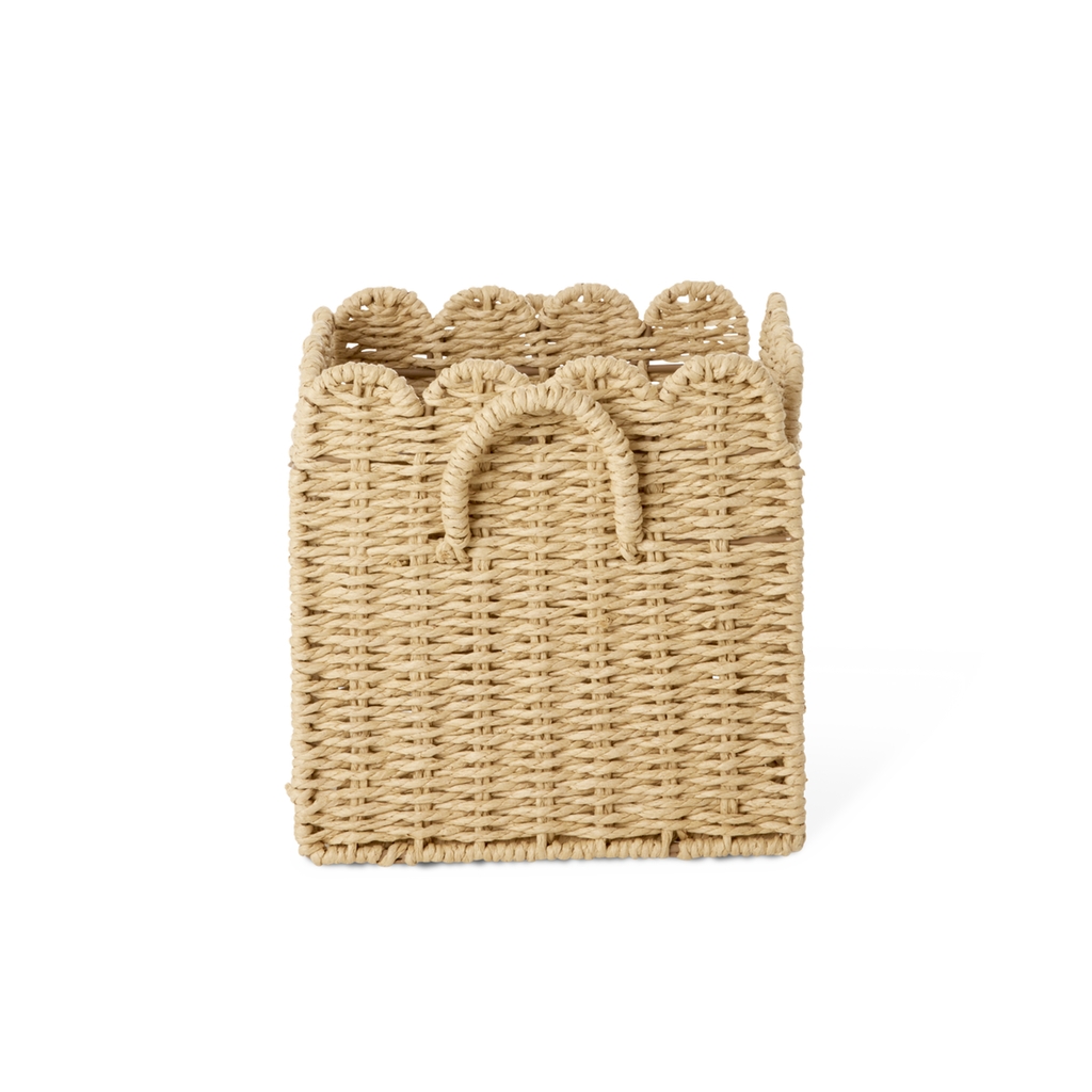 RICE Korb mit niedlicher Bogenkante natur handarbeit