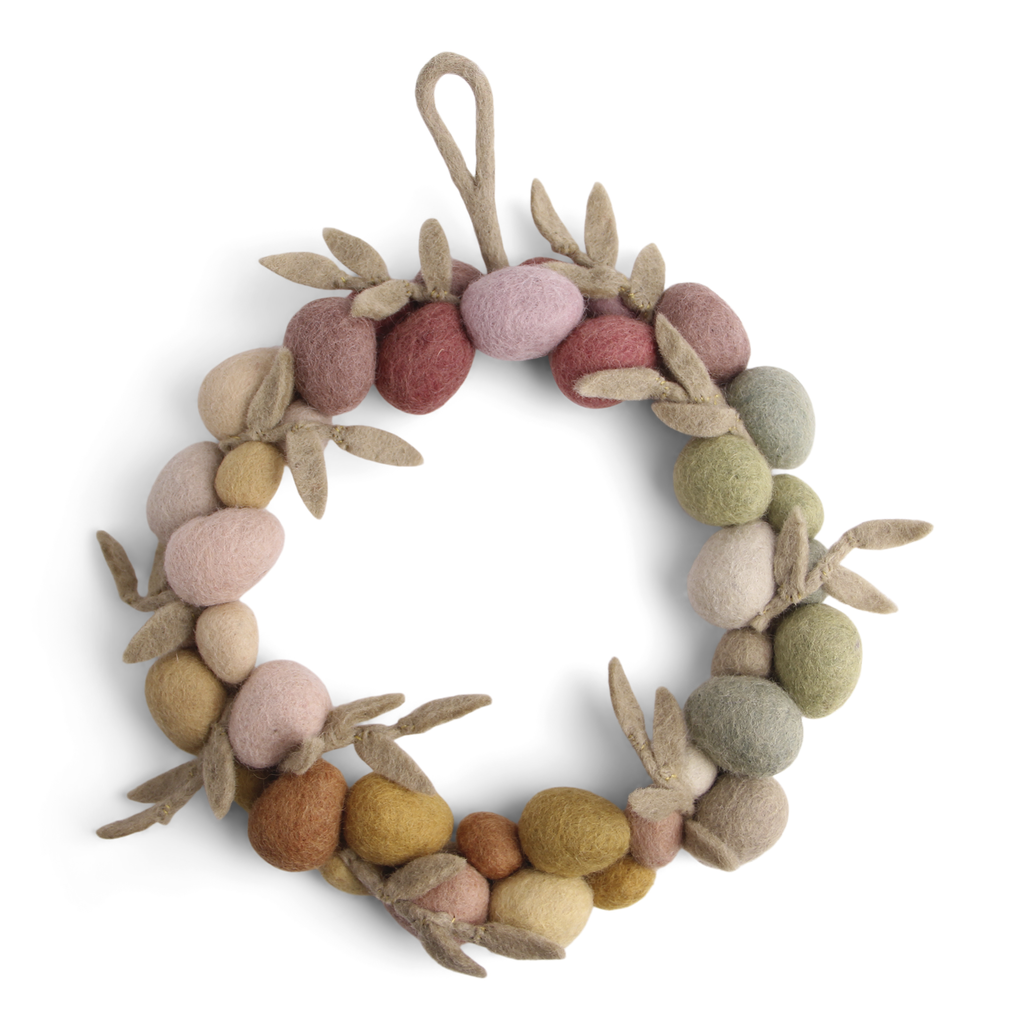 Gry & Sif handgefilzter Osterkranz mit Aufhängung  25 cm