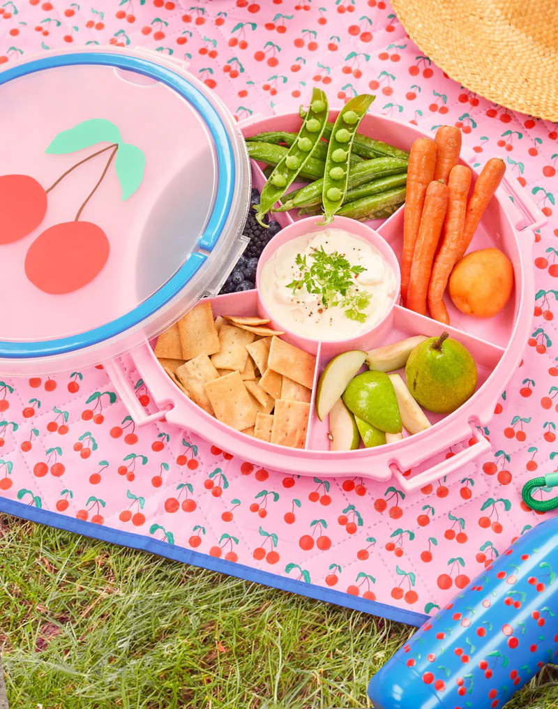 RICE Cherries Serviertablett für Snacks unterteilt tragbar 