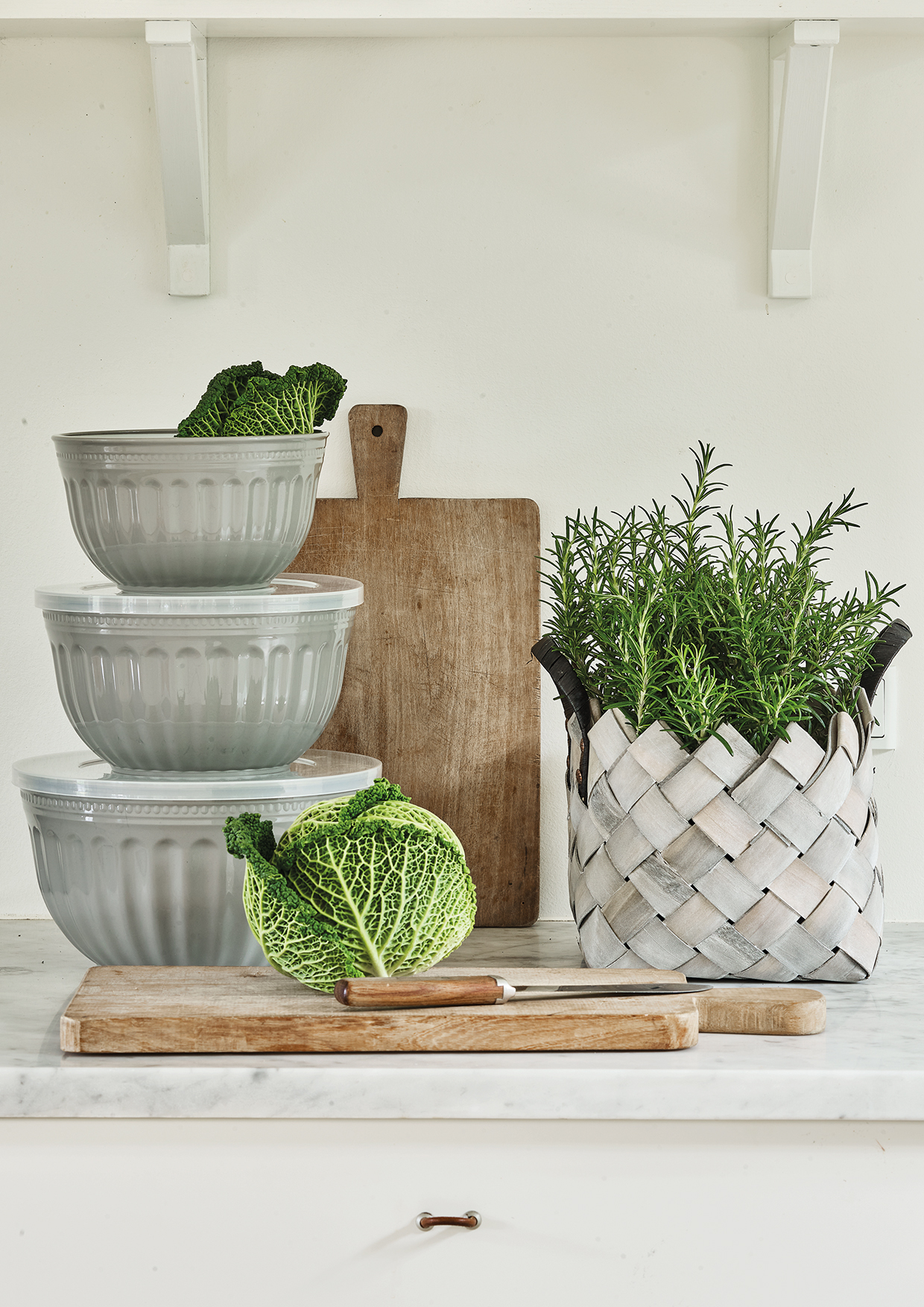 Greengate Schüssel Set/3 mit Deckeln Alice grey Bowl with Lid Set of 3