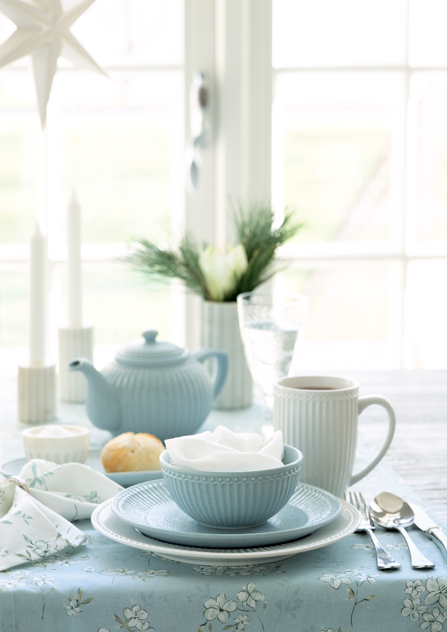 Greengate Geschirrtuch Aubrey ice blue 50x70 cm