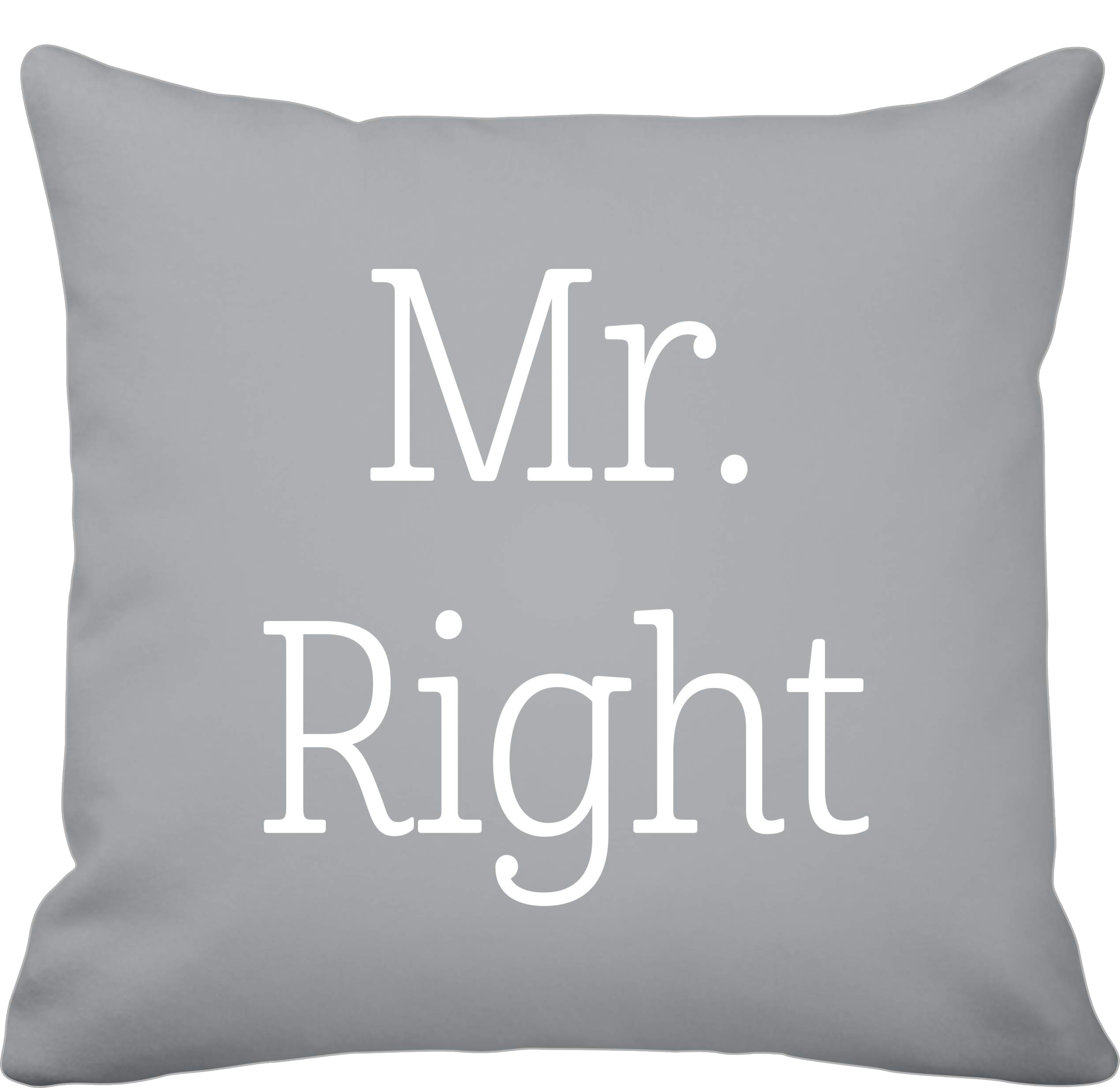 Krasilnikoff Kissenbezug Mr. Right 50 x 50 cm grau