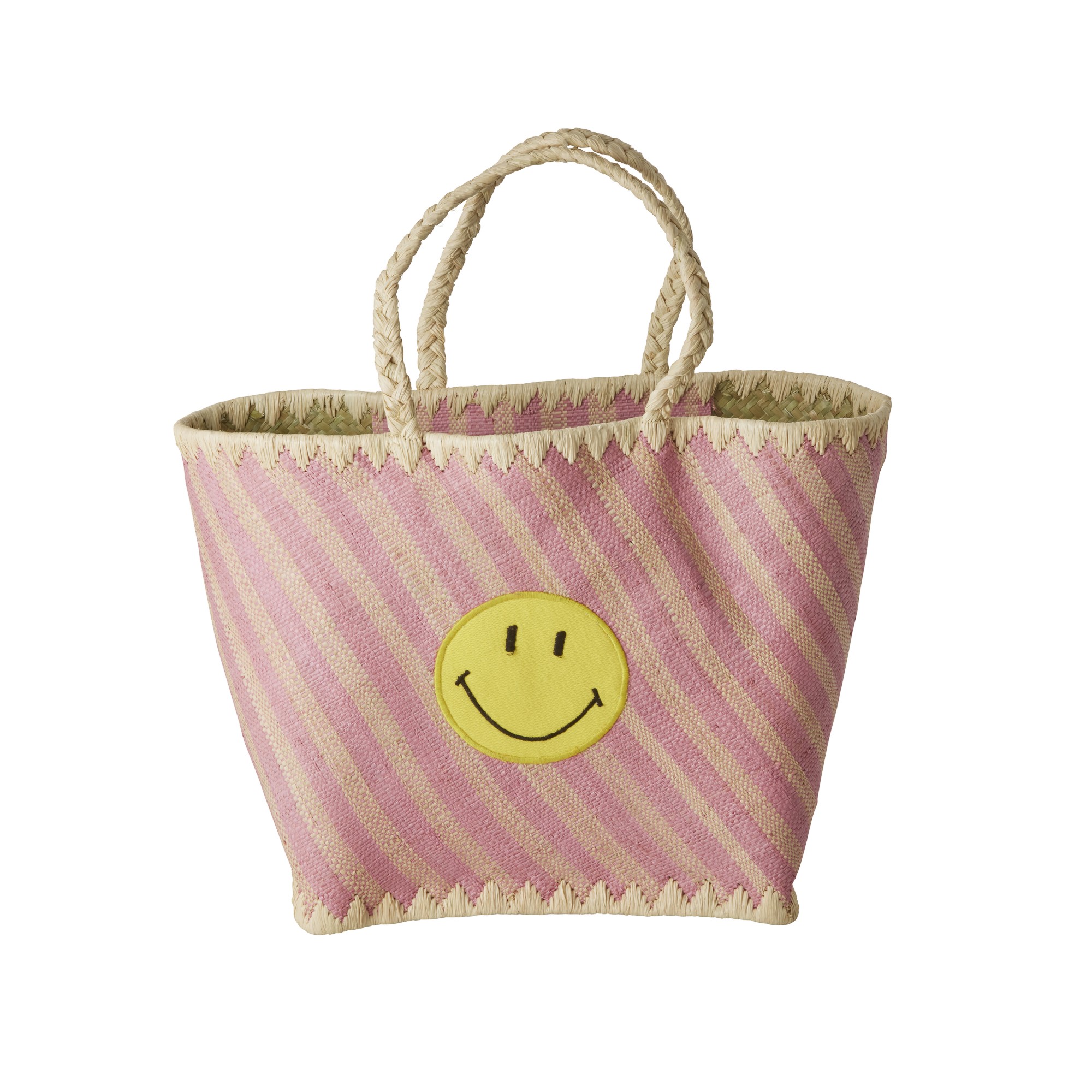 RICE Basttasche Smiley mit Streifen